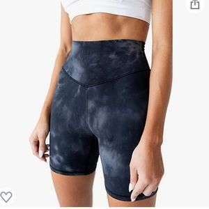 Kamo Fitness Ellyn High Waisted Shorts 6" Inseam Tie Dye Tummy Control